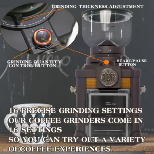 WING KWONG Coffee Grinder 16-Stage Grinding Level Adjustment - Image 3
