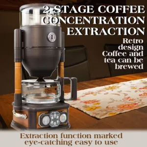 WING KWONG Coffee Maker Drip Coffee Maker with Raw Wood Appearance Design - Image 2