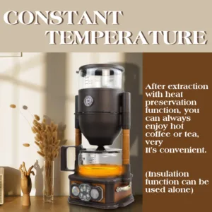WING KWONG Coffee Maker Drip Coffee Maker with Raw Wood Appearance Design - Image 3