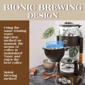 WING KWONG Coffee Maker Drip Coffee Maker with Raw Wood Appearance Design - Image 4