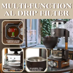 WING KWONG Coffee Maker Drip Coffee Maker with Raw Wood Appearance Design - Image 5